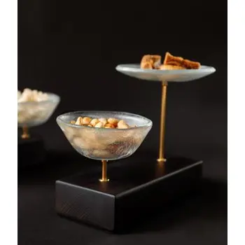 My Glass Studio Nut Bowl, Beige - Set of 4 - 17.5 x 8.0 x 15.0 cm