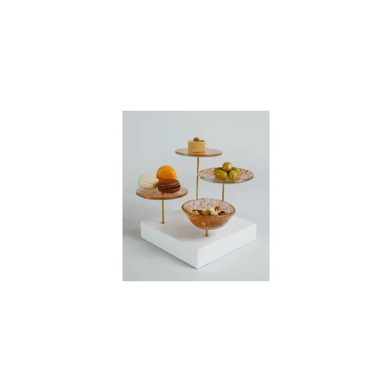 My Glass Studio Nut Bowl, Gold - Set of 4 - 21.5 x 21.5 x 19 cm