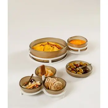 My Glass Studio Nut Bowl, Green - Set of 4 - Dia: 16 cm, H: 9 cm