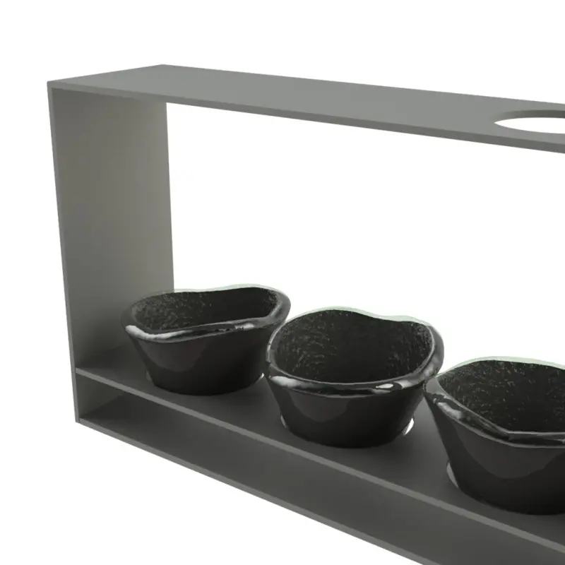 My Glass Studio Dip Bowl Set, Grey - Set of 4 - 38.5 x 6.0 x 15 cm My Glass Studio Dip Bowl Set, Grey - Set of 4 - 38.5 x 6.0 x 15 cm