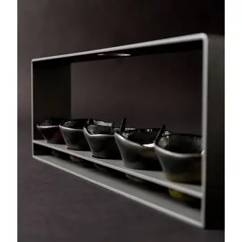 My Glass Studio Dip Bowl Set, Grey - Set of 4 - 38.5 x 6.0 x 15 cm