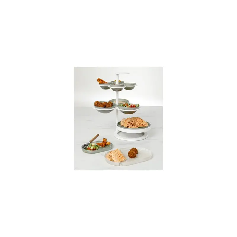 My Glass Studio Appetizer Server, Grey - Set of 2 - 36.0 x 28.0 x 36.0 cm My Glass Studio Appetizer Server, Grey - Set of 2 - 36.0 x 28.0 x 36.0 cm