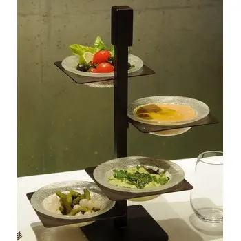 My Glass Studio Appetizer Server, Green - Set of 2 - 32.6 x 32.6 x 43.2 cm