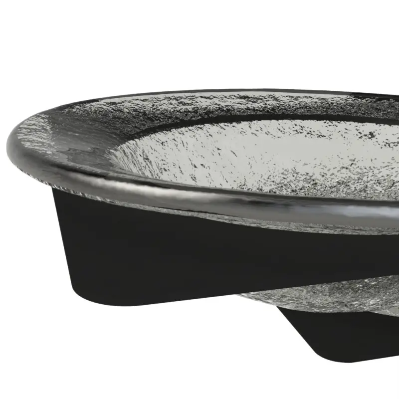 My Glass Studio Appetizer Server, Grey - Set of 2 - 32.6 x 32.6 x 43.2 cm