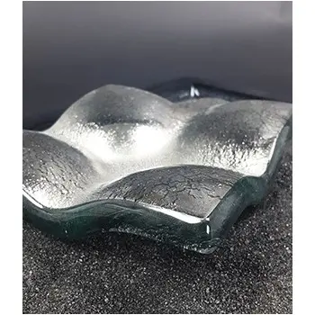 My Glass Studio Ashtray, Gold - Set of 4 - 14.0 x 14.0 x 4 cm