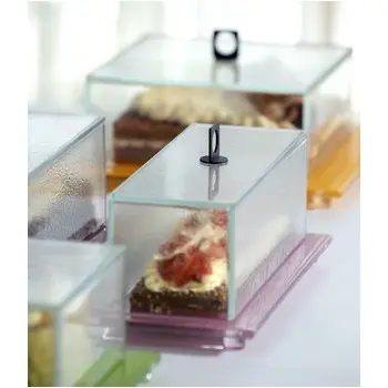 My Glass Studio Glass Food Cover, Grey - Set of 3 - 28.0 x 11.0 x 13 cm