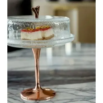 My Glass Studio Cake Stand & Dome, Clear - Set of 2 - Dia: 20 cm, H: 26 cm