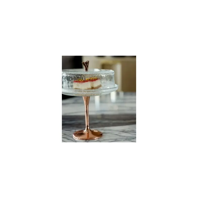 My Glass Studio Cake Stand & Dome, Clear - Set of 2 - Dia: 20 cm, H: 26 cm