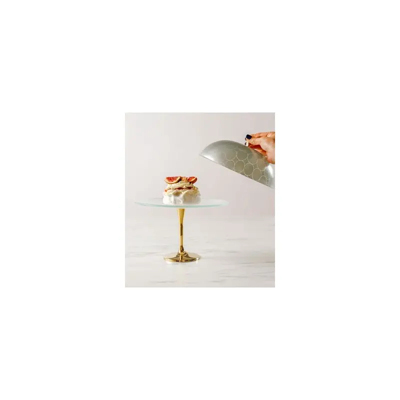 My Glass Studio Cake Stand & Dome, Black - Set of 4 - Dia: 24 cm, H: 26 cm