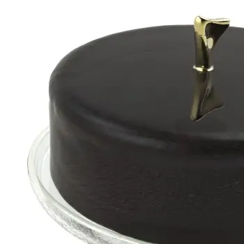 My Glass Studio Cake Stand & Dome, Black - Set of 2 - Dia: 20 cm, H: 26 cm