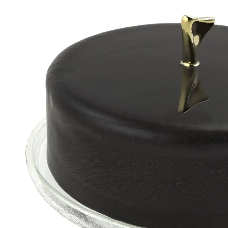 My Glass Studio Cake Stand & Dome, Black - Set of 2 - Dia: 20 cm, H: 26 cm