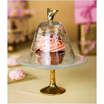 My Glass Studio Cake Stand & Dome, Clear - Set of 4 - Dia: 17 cm, H: 18 cm