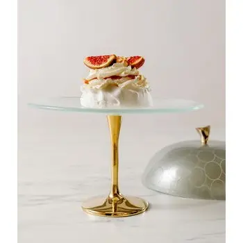 My Glass Studio Cake Stand, Grey - Dia: 24 cm, H: 15 cm