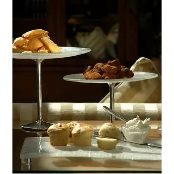 My Glass Studio Cake Stand, Grey - Set of 2 - Dia: 30 cm, H: 20 cm