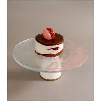 My Glass Studio Small Cake Stand, Tan - Set of 2 - Dia: 21 cm, H: 7 cm