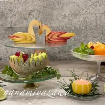 My Glass Studio Cake Stand, White - Set of 2 - Dia: 33 cm, H: 11 cm