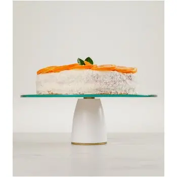 My Glass Studio Cake Stand, White - Set of 2 - Dia: 33 cm, H: 10 cm