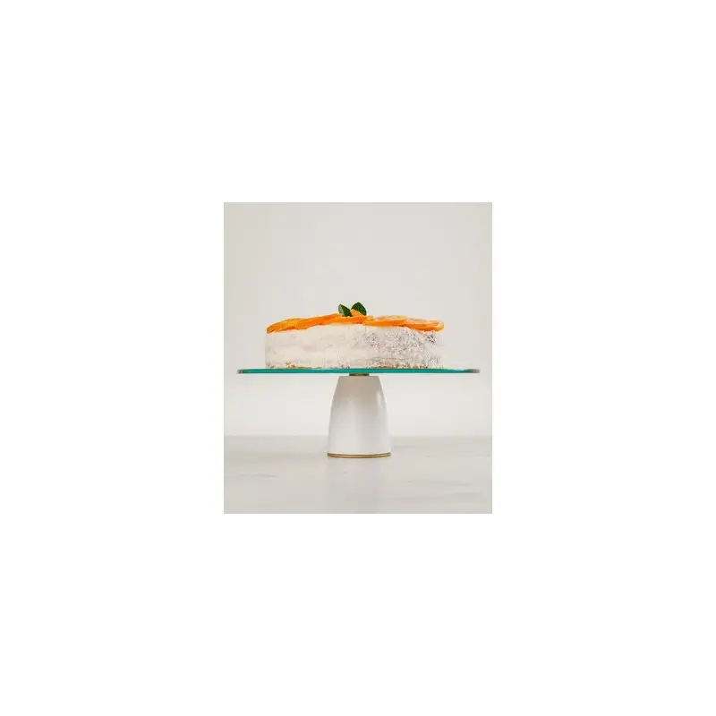 My Glass Studio Cake Stand, White - Set of 2 - Dia: 33 cm, H: 10 cm - MyGlassStudio
