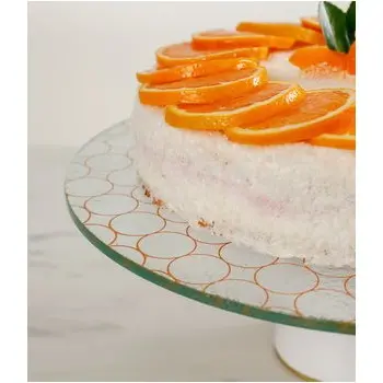 My Glass Studio Cake Stand, White - Set of 2 - Dia: 33 cm, H: 10 cm