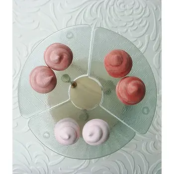 My Glass Studio Petit Fours Stand, White - Set of 4 - Dia: 18 cm, H: 12 cm