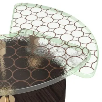 My Glass Studio Petit Fours Stand, Brown - Set of 4 - Dia: 18 cm, H: 12 cm