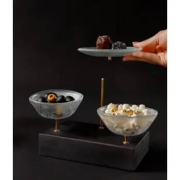 My Glass Studio Nut Bowl, Cream - Set of 4 - 17.5 x 11.0 x 15.0 cm