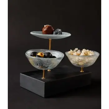 My Glass Studio Nut Bowl, Grey - Set of 4 - 17.5 x 11.0 x 15.0 cm