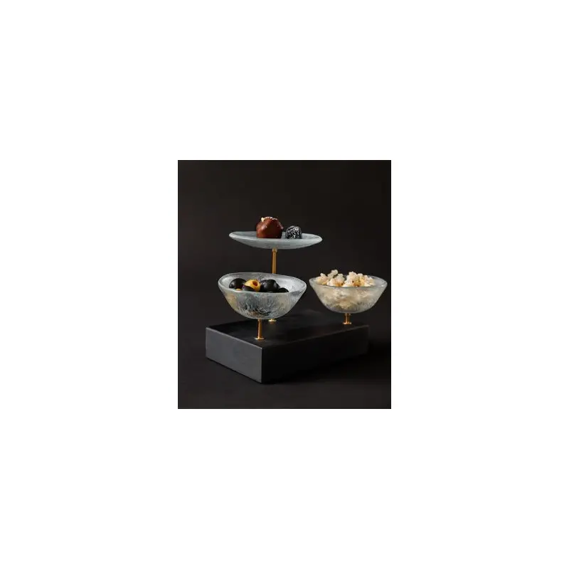 My Glass Studio Nut Bowl, Grey - Set of 4 - 17.5 x 11.0 x 15.0 cm