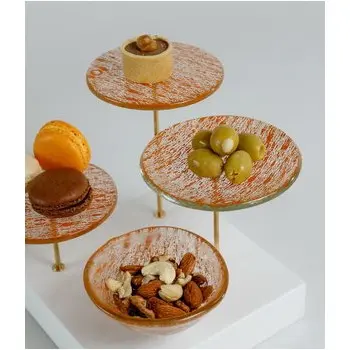 My Glass Studio Nut Bowl, Grey - Set of 4 - 21.5 x 21.5 x 19 cm
