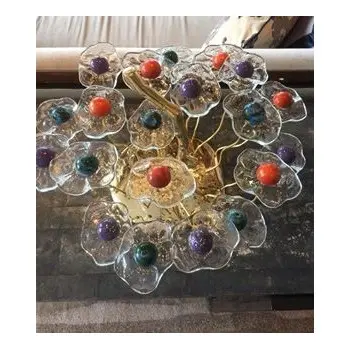 My Glass Studio Petit Fours Stand, Purple - Dia: 25 cm, H: 35 cm