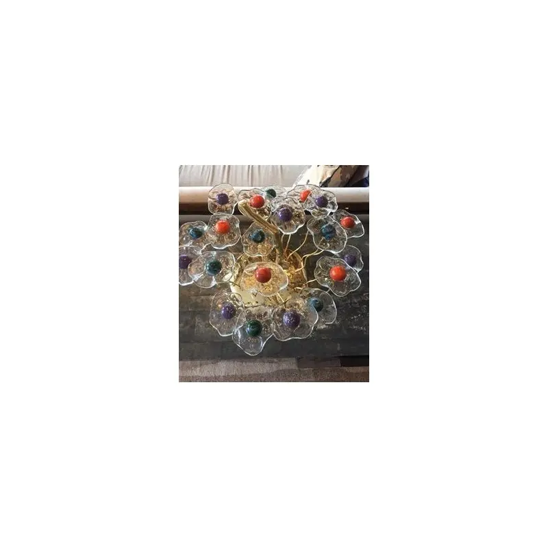 My Glass Studio Petit Fours Stand, Purple - Dia: 25 cm, H: 35 cm