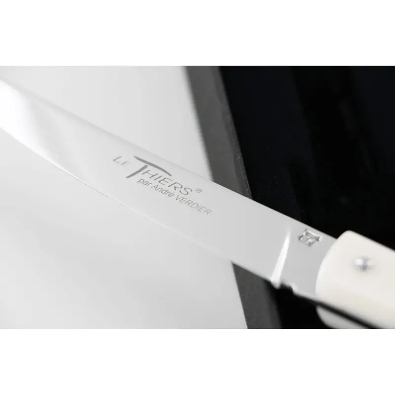Andre Verdier Le Thiers Couleur 6Pc Knife - In Black Box - Off-White Acrylic Handle - Andre verdier