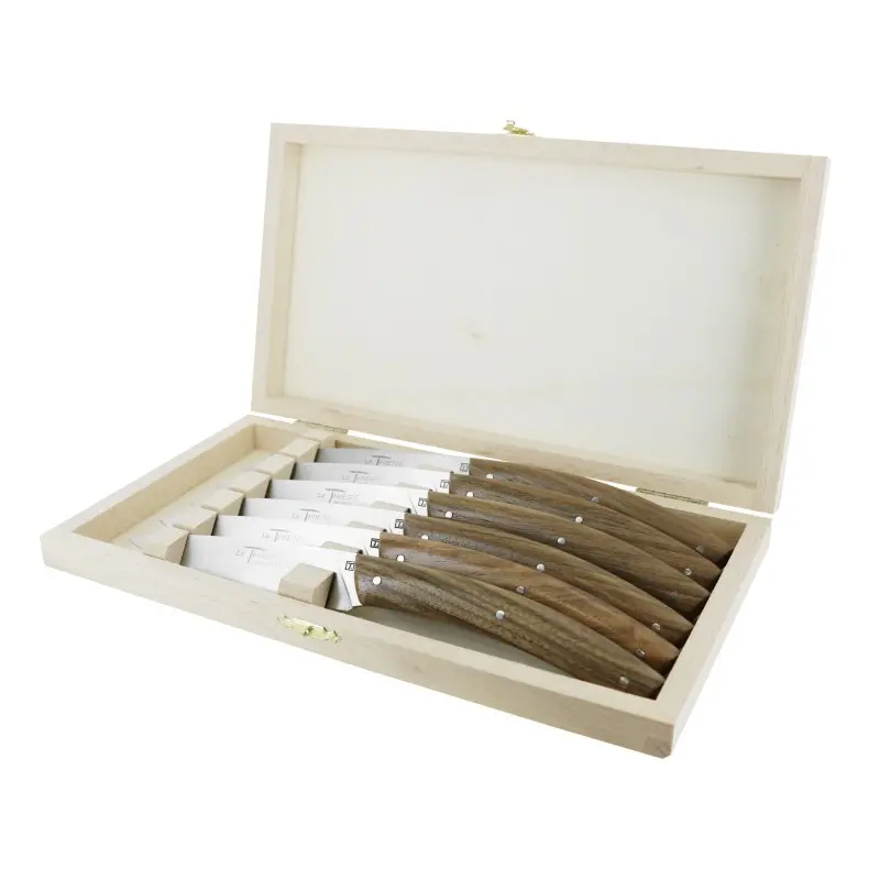 Andre Verdier Le Thiers Elegance 6 Pc Knife In Box - Walnut Wood Handle - Andre verdier