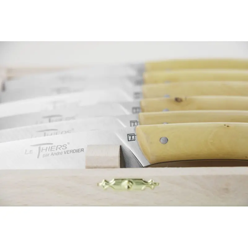 Andre Verdier Le Thiers Elegance 6 Pc Knife In Box - Boxwood Handle - Andre verdier