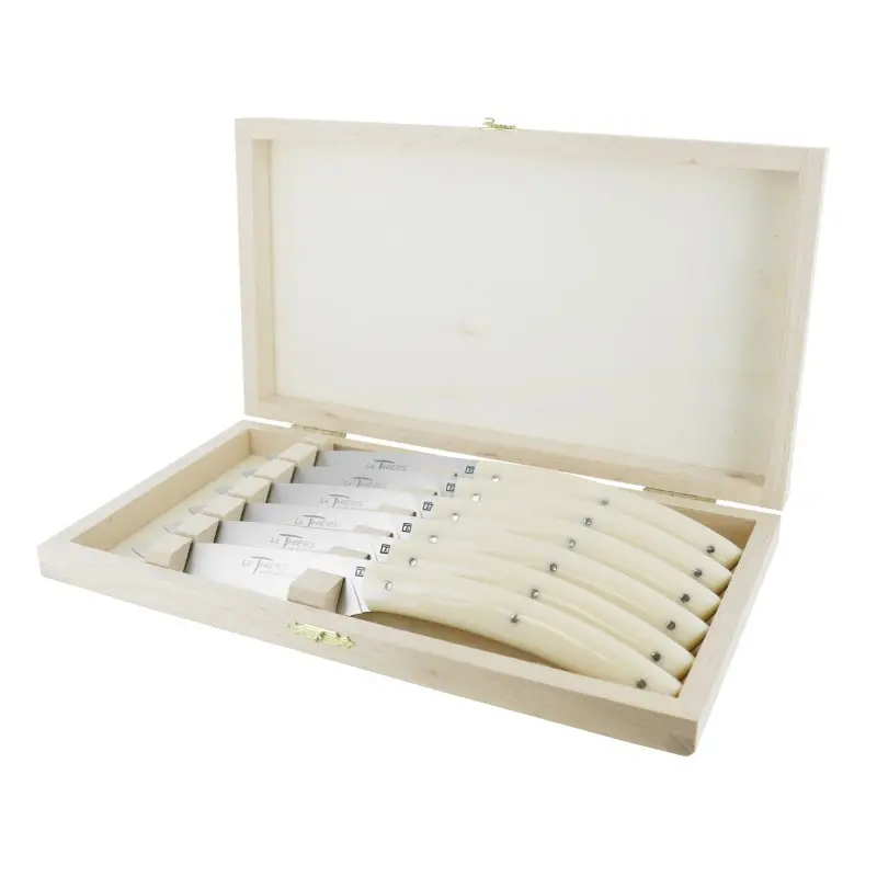 Andre Verdier Le Thiers Elegance 6 Pc Knife In Box - Off-White Acrylic Handle Andre Verdier Le Thiers Elegance 6 Pc Knife In Box - Off-White Acrylic Handle