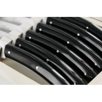 Andre Verdier Le Thiers Elegance 6 Pc Knife In Box - Black Acrylic Handle
