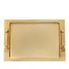 Designer Satin Gold and Stainless Steel Nusa Dua Large Tray