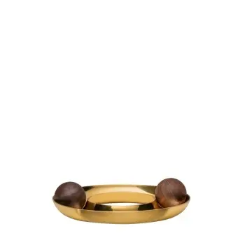 Designer Satin Gold and Stainless Steel Mini Atomos Appetizer Holder