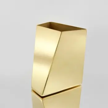 Designer Satin Gold and Stainless Steel Origami Small Vase
