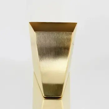 Designer Satin Gold and Stainless Steel Origami Small Vase
