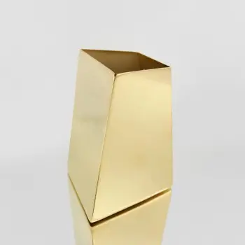 Designer Satin Gold and Stainless Steel Origami Small Vase