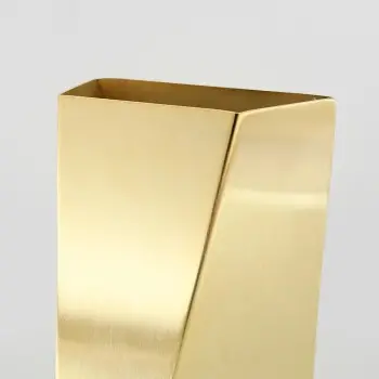 Designer Satin Gold and Stainless Steel Origami Small Vase