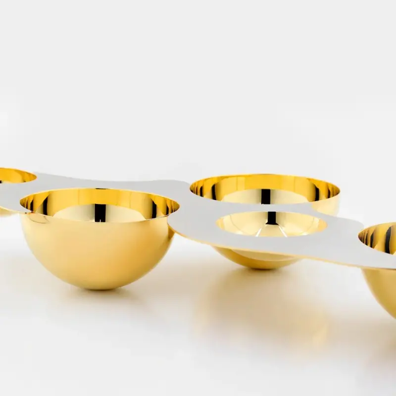 Designer Gold and Stainless Steel Luna Appetizer Holder Designer Gold and Stainless Steel Luna Appetizer Holder