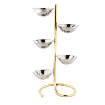 Designer Gold and Stainless Steel Rondelli Vertical Snack Holder