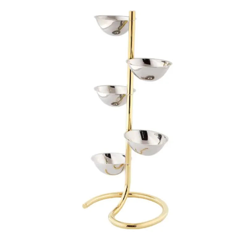 Designer Gold and Stainless Steel Rondelli Vertical Snack Holder