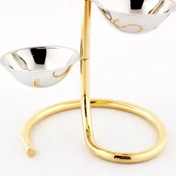 Designer Gold and Stainless Steel Rondelli Vertical Snack Holder