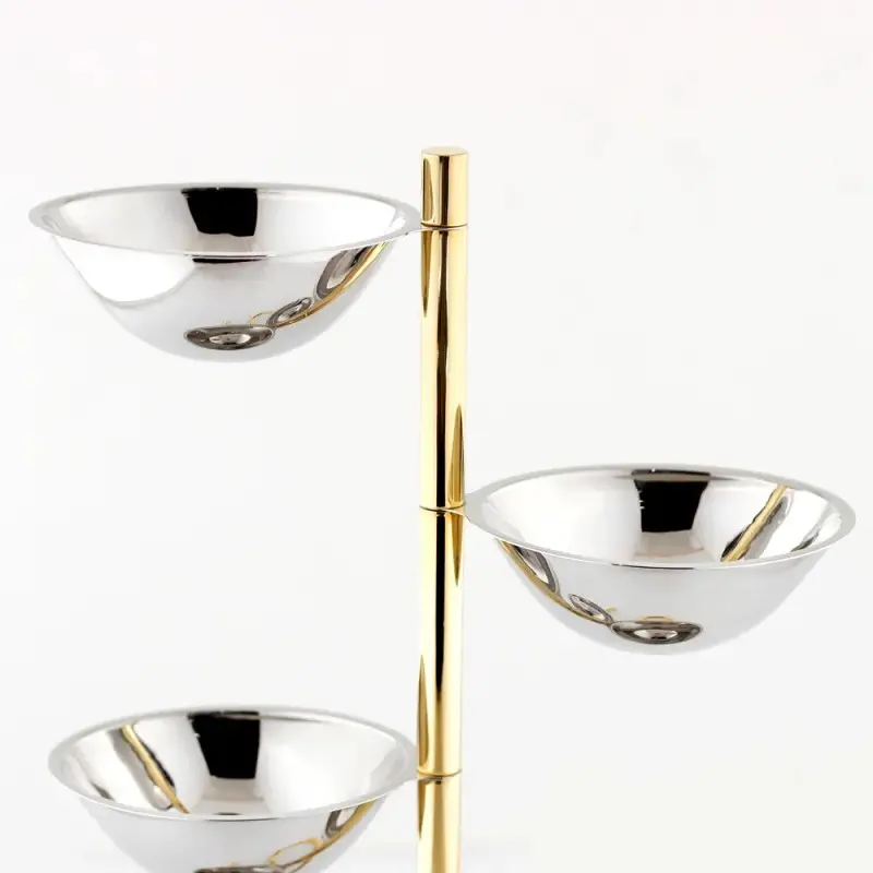 Designer Gold and Stainless Steel Rondelli Vertical Snack Holder