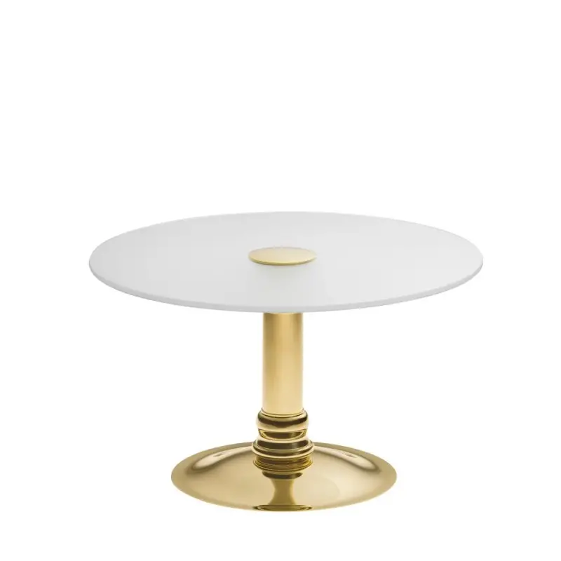 Designer Satin Gold and Stainless Steel Lecci Tall Serving Stand 37 cm Designer Satin Gold and Stainless Steel Lecci Tall Serving Stand 37 cm