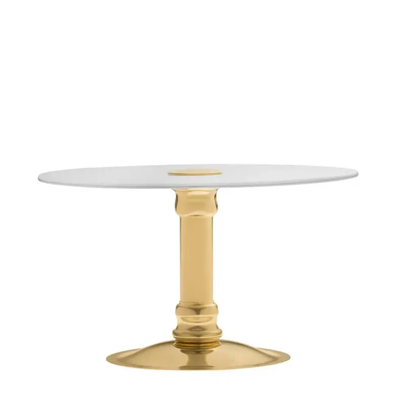 Designer Satin Gold and Stainless Steel Lecci Tall Serving Stand 37 cm Designer Satin Gold and Stainless Steel Lecci Tall Serving Stand 37 cm