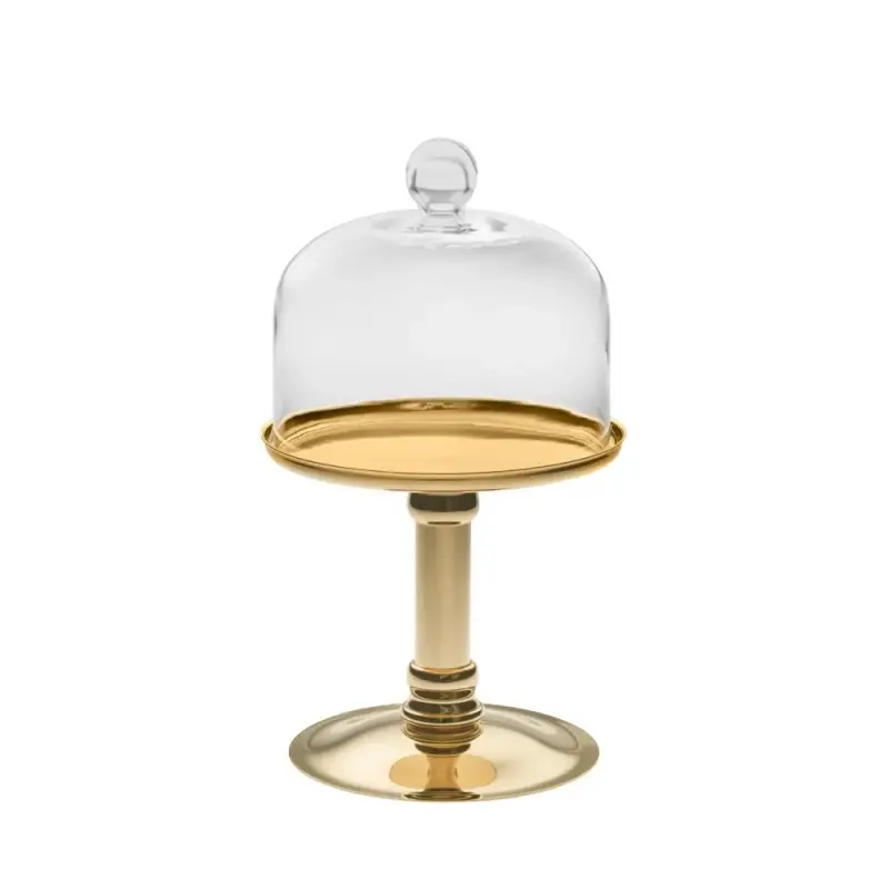 Designer Golden Plated Stainless Steel Lecci Tall Serving Stand 20 cm Designer Golden Plated Stainless Steel Lecci Tall Serving Stand 20 cm